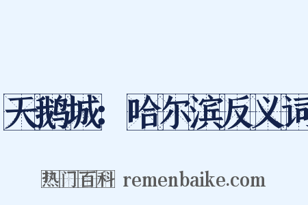天鹅城：哈尔滨反义词是什么意思的图片